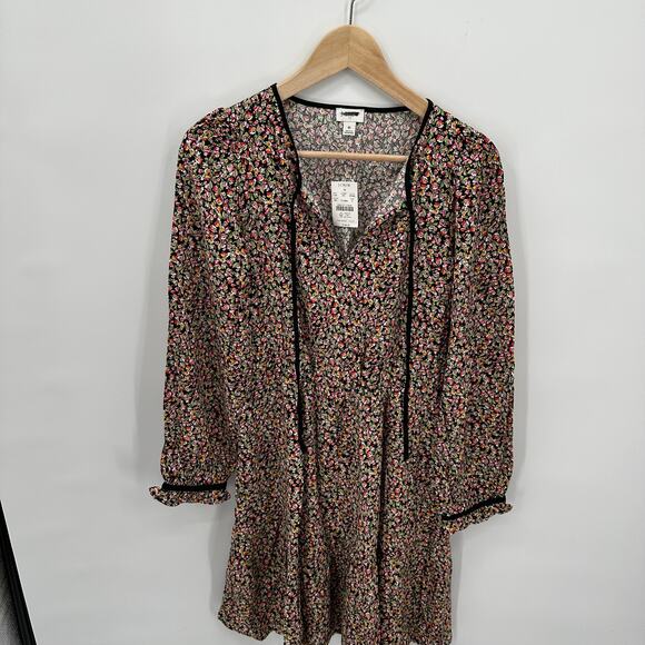 J. CREW NWT BT845 Floral Print Long-sleeve Tie-Neck Dress  // 6 - Picture 3 of 12